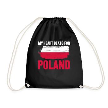 Poland Polish flag Pole - Drawstring Bag - black - Front