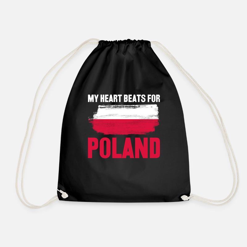 Polen Polnische Flagge Pole - Turnbeutel - Schwarz