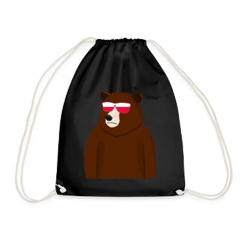 Polish Flag Pole Bear Poland - Drawstring Bag - black - Front