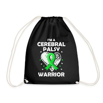 Hebral palsy, cerebral palsy consciousness - Drawstring Bag - black - Front