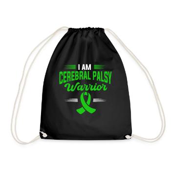 Hebral palsy, cerebral palsy consciousness - Drawstring Bag - black - Front