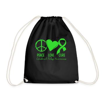Hebral palsy, cerebral palsy consciousness - Drawstring Bag - black - Front