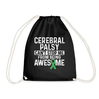 Hebral palsy, cerebral palsy consciousness - Drawstring Bag - black - Front
