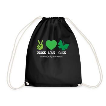 Hebral palsy, cerebral palsy consciousness - Drawstring Bag - black - Front