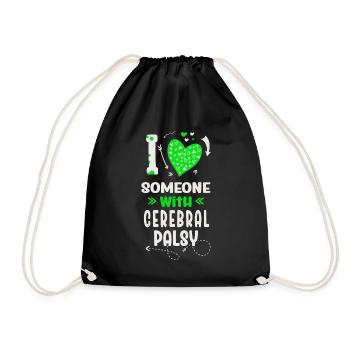 Hebral palsy, cerebral palsy consciousness - Drawstring Bag - black - Front