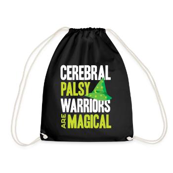 Hebral palsy, cerebral palsy consciousness - Drawstring Bag - black - Front