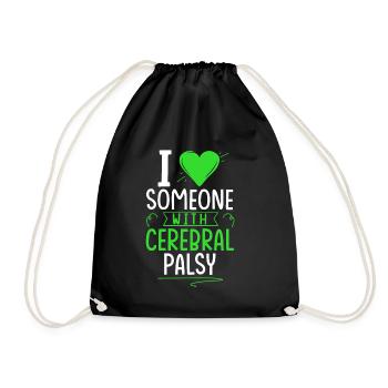 Hebral palsy, cerebral palsy consciousness - Drawstring Bag - black - Front