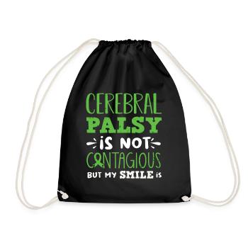 Hebral palsy, cerebral palsy consciousness - Drawstring Bag - black - Front