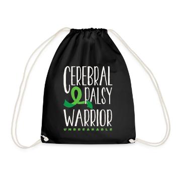Hebral palsy, cerebral palsy consciousness - Drawstring Bag - black - Front