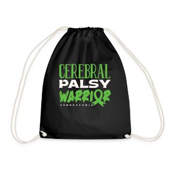 Hebral palsy, cerebral palsy consciousness - Drawstring Bag - black - Front