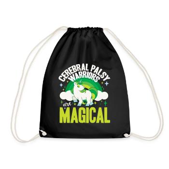 Hebral palsy, cerebral palsy consciousness - Drawstring Bag - black - Front