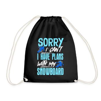 Snowboarders, Vacances snowboard, Matériel de snowboard - Sac de sport léger - noir - Devant