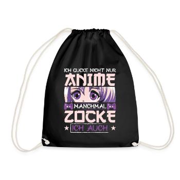 anime Kawaii zocken Gamer Otaku Manga - Turnbeutel - Schwarz - Vorne