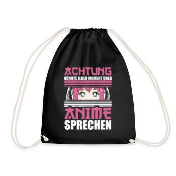 anime Mädchen Kawaii Otaku Manga - Turnbeutel - Schwarz - Vorne
