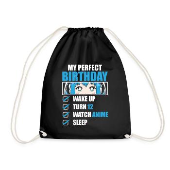 anime girl kawaii otaku manga - Sac de sport léger - noir - Devant
