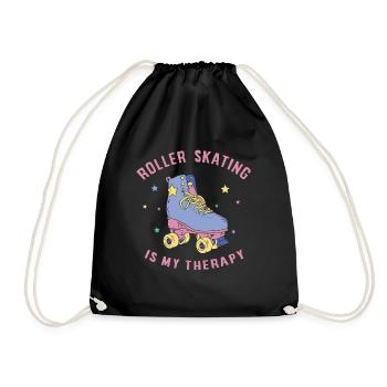 Roller skating, skating, roller skating - Drawstring Bag - black - Front