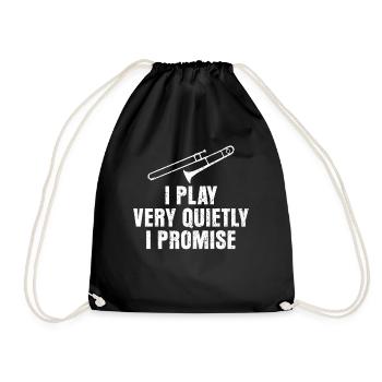 Trombone Trombones Music Trombonist - Drawstring Bag - black - Front