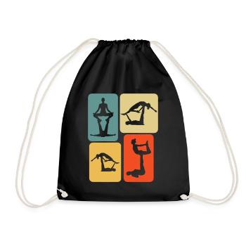 Acro Yoga Retro Acroyoga - Turnbeutel - Schwarz - Vorne