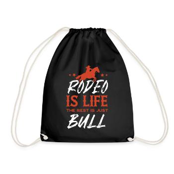 Rodeo, Western horse riding, horse lovers - Drawstring Bag - black - Front