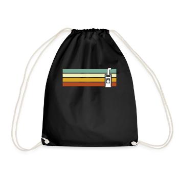 Fireplace Retro Stove Woodburning stove - Drawstring Bag - black - Front