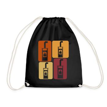Poêle à feu Poêle à bois rétro - Sac de sport léger - noir - Devant