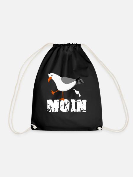 Moin Nodesee Möwe Norddeutsch - Turnbeutel - Schwarz