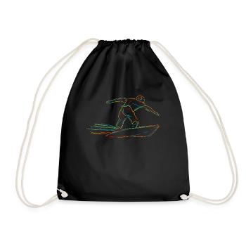 Surfer Surfing Wellenreiten Planche de surf - Sac de sport léger - noir - Devant