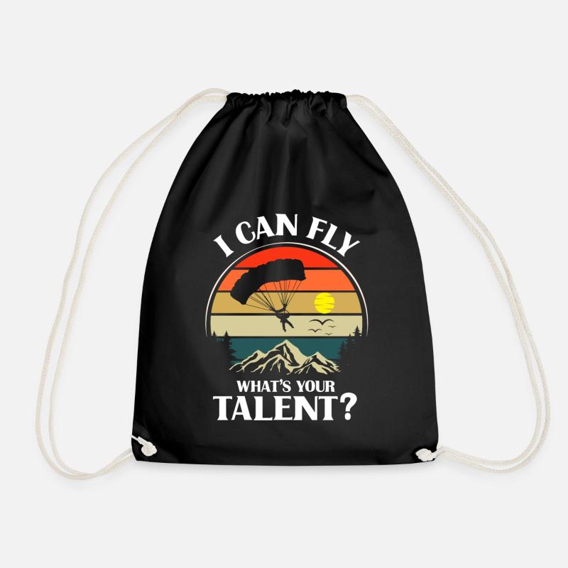 Skydiving, Skydiving - Drawstring Bag - black