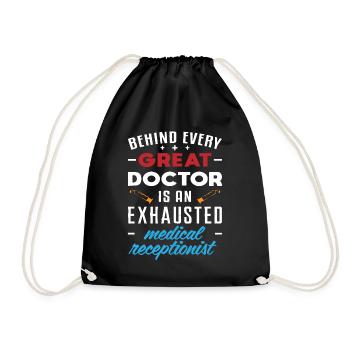 Medical receptionist - Drawstring Bag - black - Front