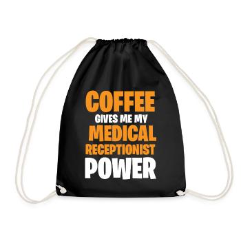 Medical receptionist - Drawstring Bag - black - Front