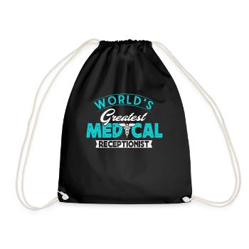 Physician assistant, receptionist - Drawstring Bag - black - Front