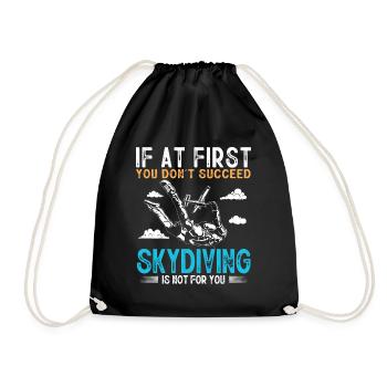 Skydiving, Skydiving - Drawstring Bag - black - Front