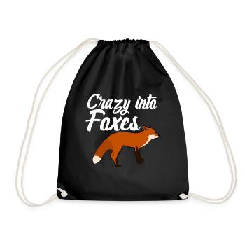 Crazy into Foxes - Drawstring Bag - black - Front