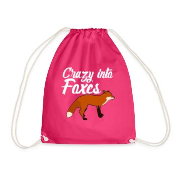 Crazy into Foxes - Drawstring Bag - fuchsia - Front