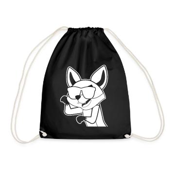 Fox with sunglasses - Drawstring Bag - black - Front
