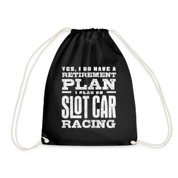 Slotcar-Rennen, Petrolhead, Autoliebhaber - Turnbeutel - Schwarz - Vorne