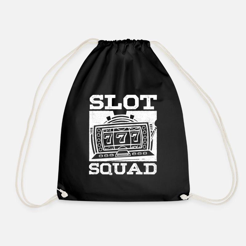 Slot Machine, Slot Machines, Gambling - Drawstring Bag - black
