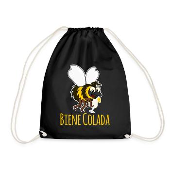 Biene Bienen Pina Colada Honigbienen - Turnbeutel - Schwarz - Vorne