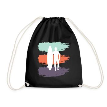 Skateboard SUP Surfing - Drawstring Bag - black - Front