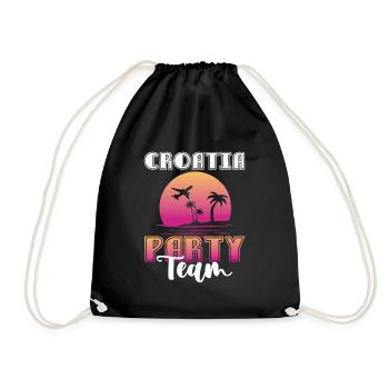 Croatia Party Team - Drawstring Bag - black - Front