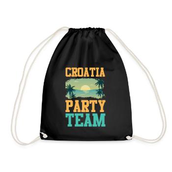 Croatia Party Team - Drawstring Bag - black - Front