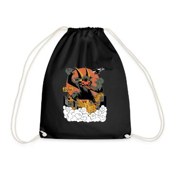 Dragon Géant Coucher de Soleil Japonais - Sac de sport léger - noir - Devant