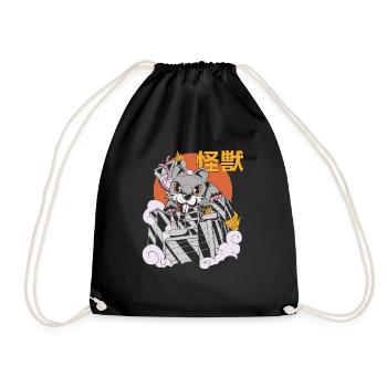 Rat Géant Coucher de Soleil Japonais - Sac de sport léger - noir - Devant