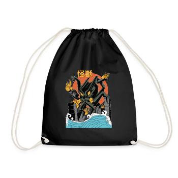 Cheval Géant Coucher de Soleil Japonais - Sac de sport léger - noir - Devant