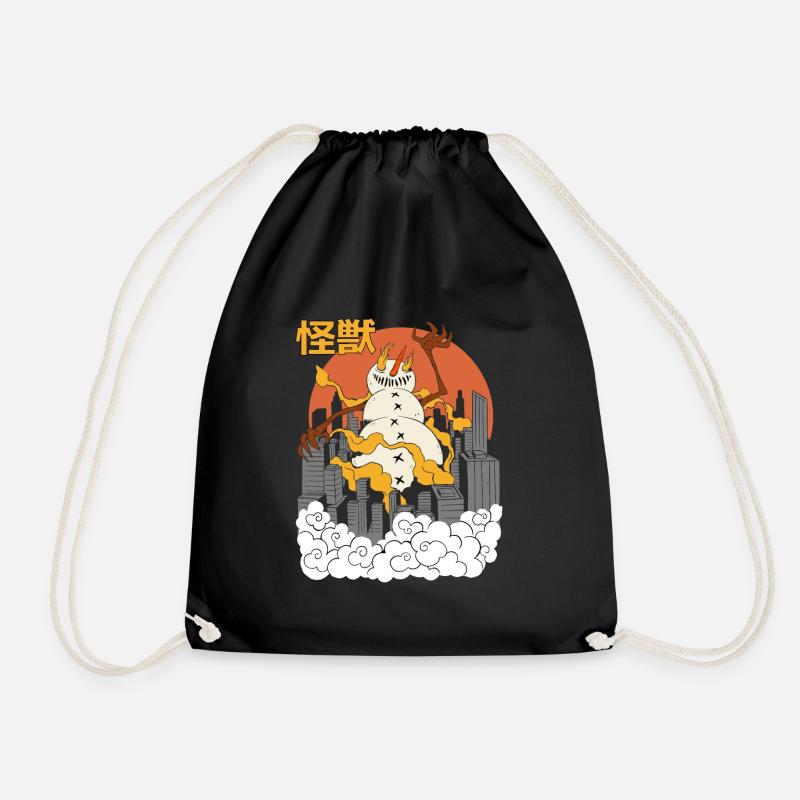 Cheval Géant Coucher de Soleil Japonais - Sac de sport léger - noir