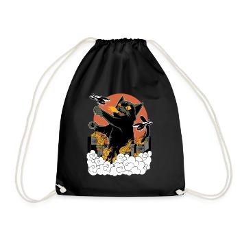 Coucher de soleil japonais Catzilla - Sac de sport léger - noir - Devant