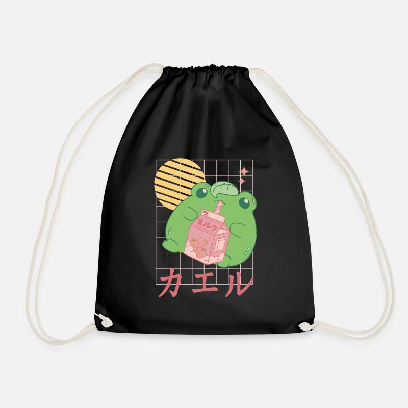 Erdbeermilchfrosch Japanisch - Turnbeutel - Schwarz