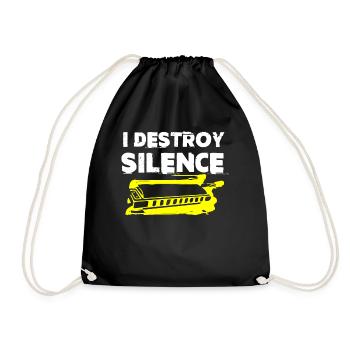 Harmonica player, Harmonica music - Drawstring Bag - black - Front