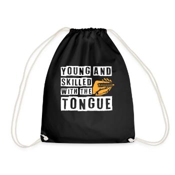Harmonica player, Harmonica music - Drawstring Bag - black - Front