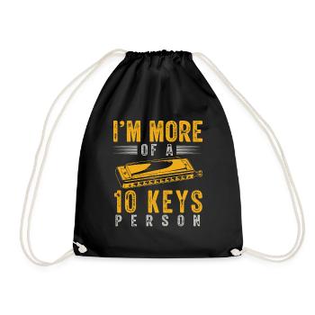 Harmonica player, Unny harmonica - Drawstring Bag - black - Front